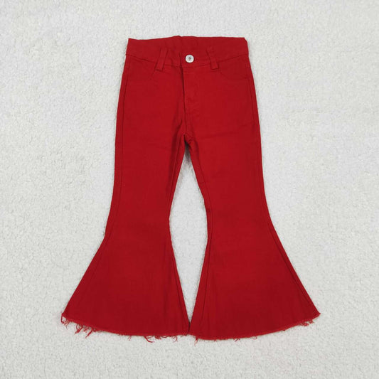 Red jeans Flare Pants P0083