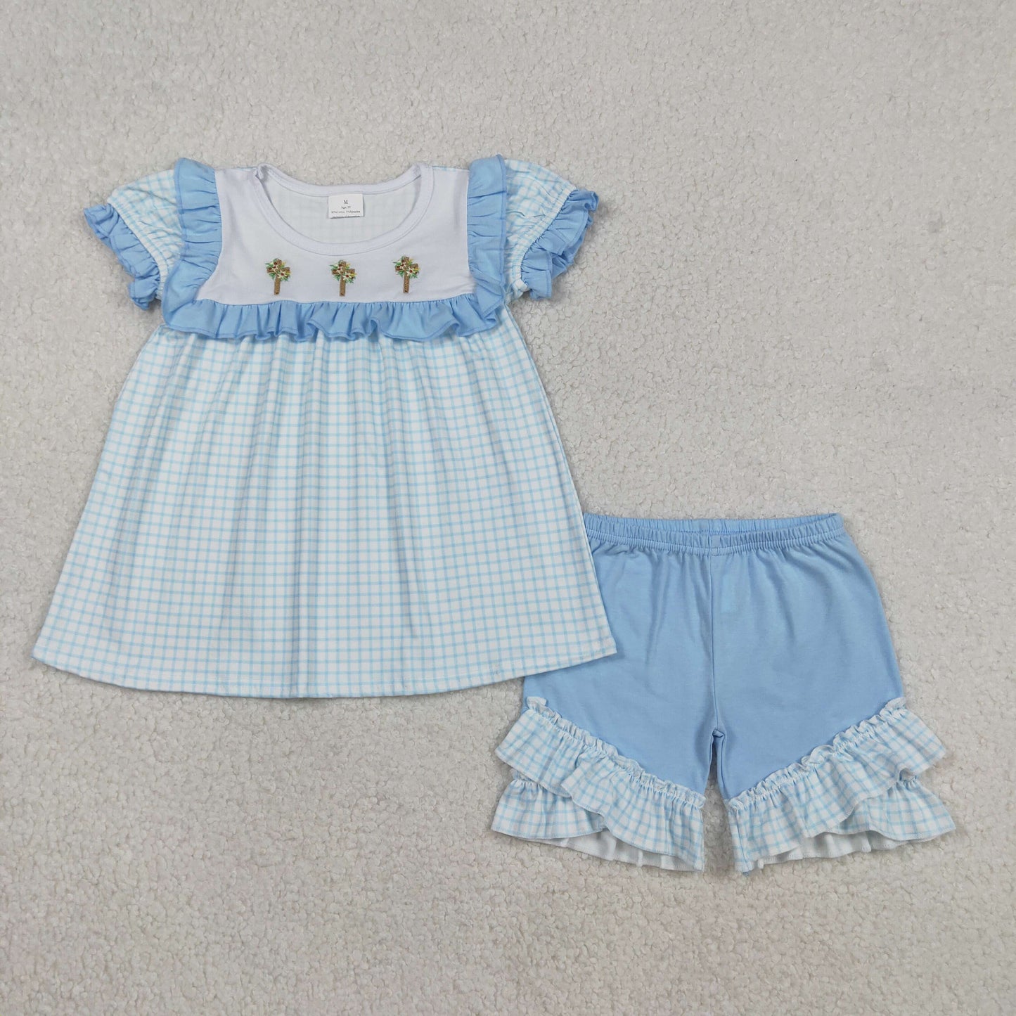Easter Embroidered Cross Flower Girls Set GSSO2718
