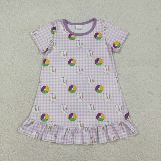 Mardi Gras Short Sleeve Girls Dress GSD2900