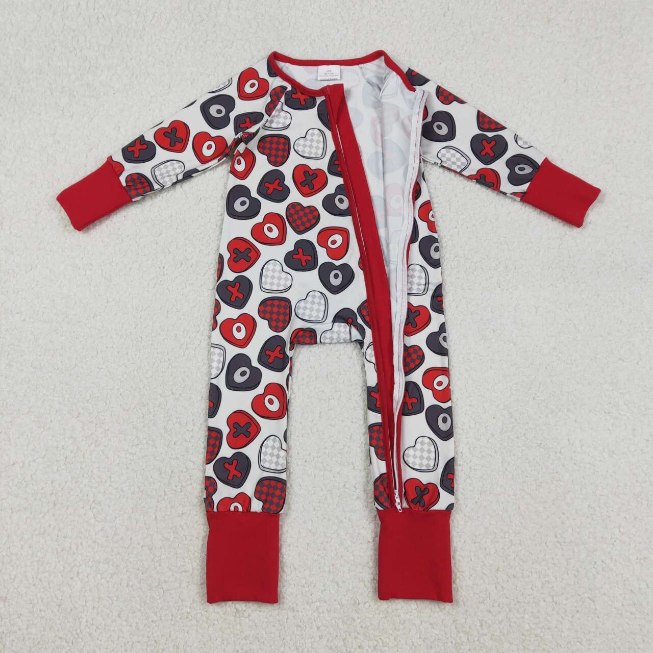 Valentine's Day Heart Full Zipper Baby Romper  LR2882