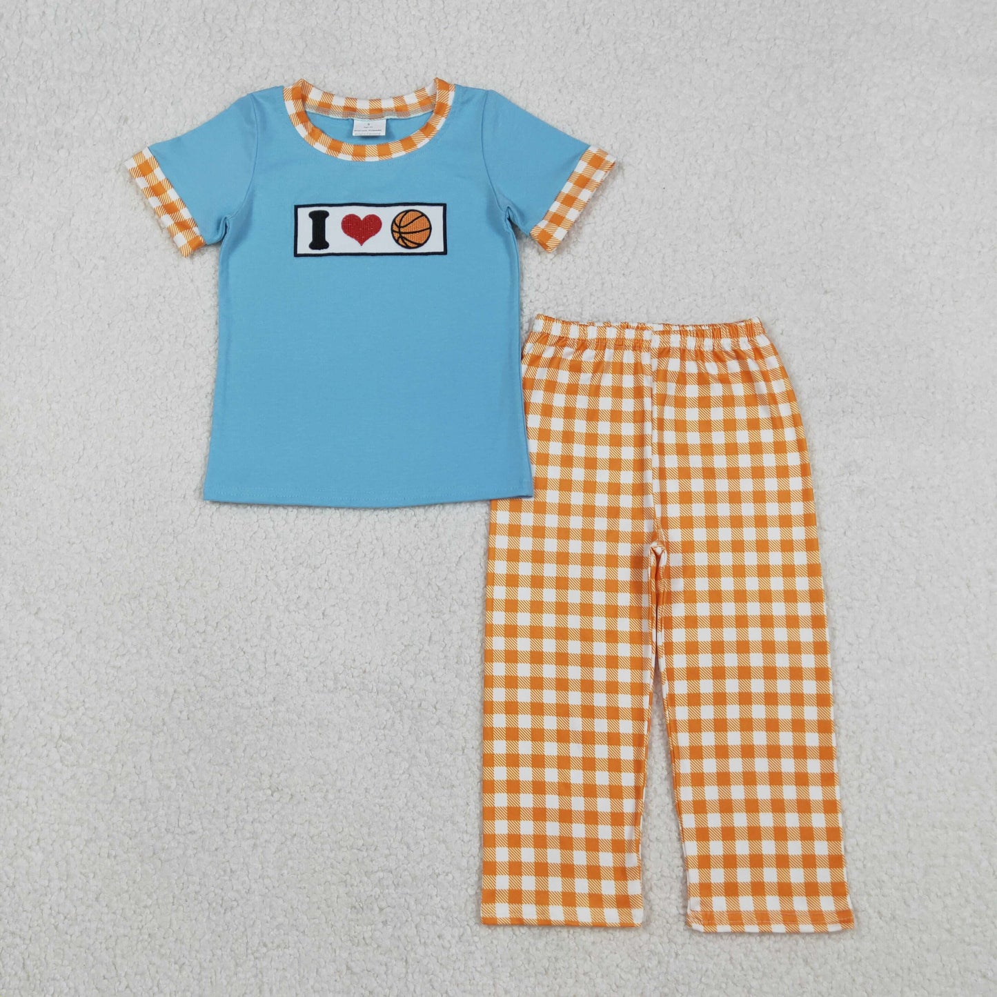 I love basketball embroidery Boy Set BSPO0619