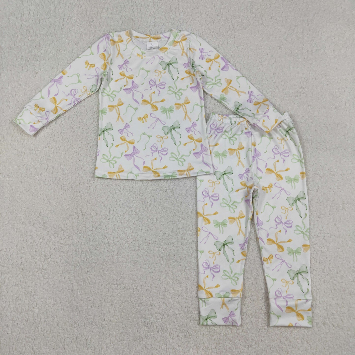 Mardi Gras Bow Long-Sleeve kids pajamas GLP2921