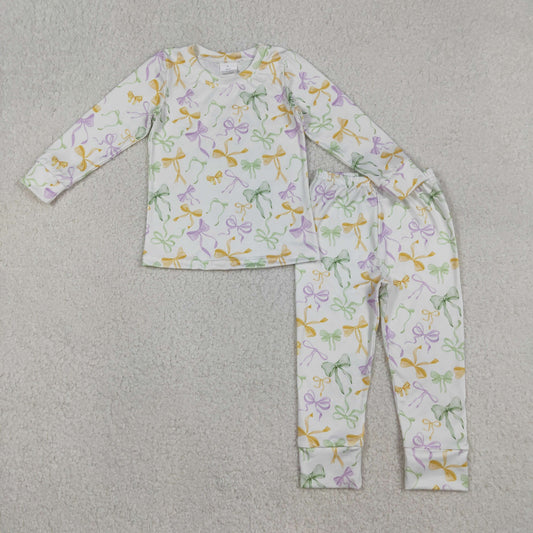 Mardi Gras Bow Long-Sleeve kids pajamas GLP2921