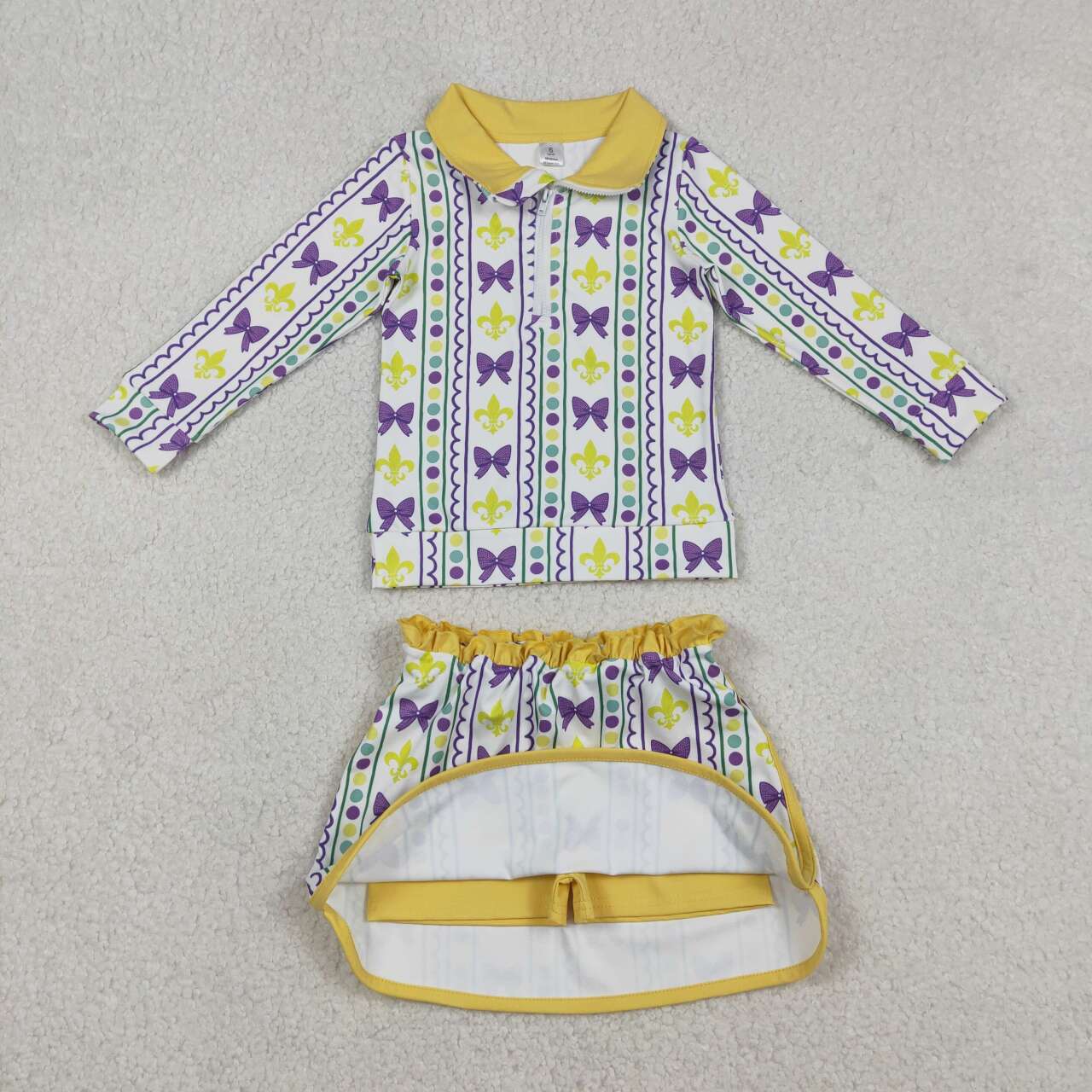 Mardi Gras Long Sleeve Girls Skort Set GLD1363