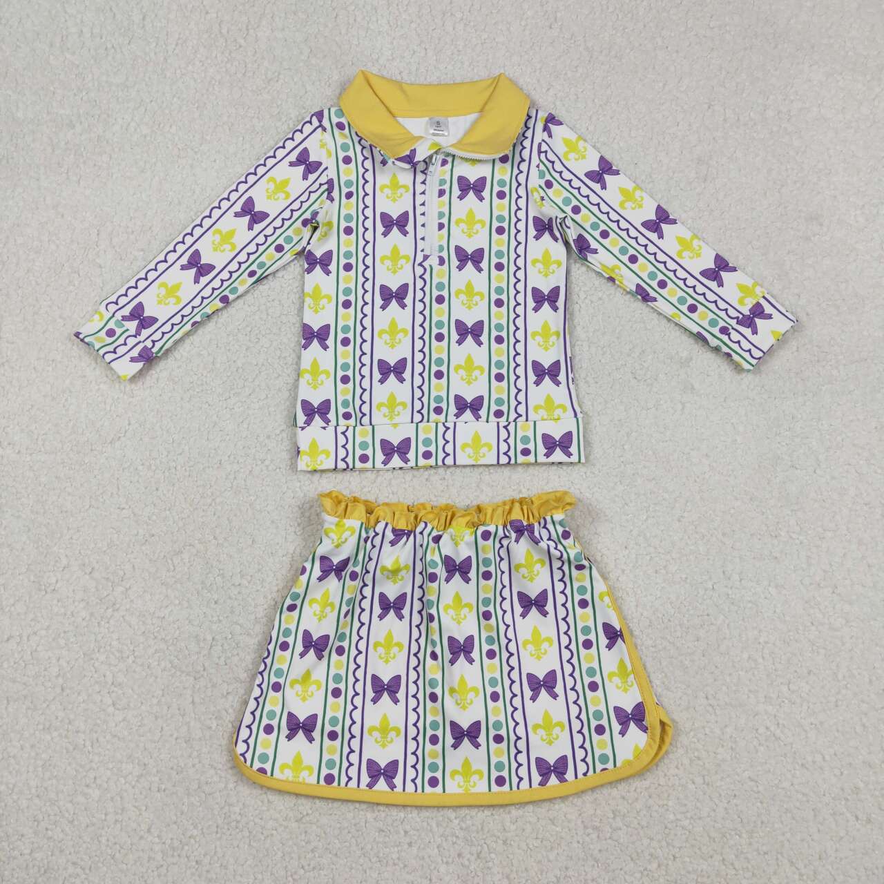 Mardi Gras Long Sleeve Girls Skort Set GLD1363