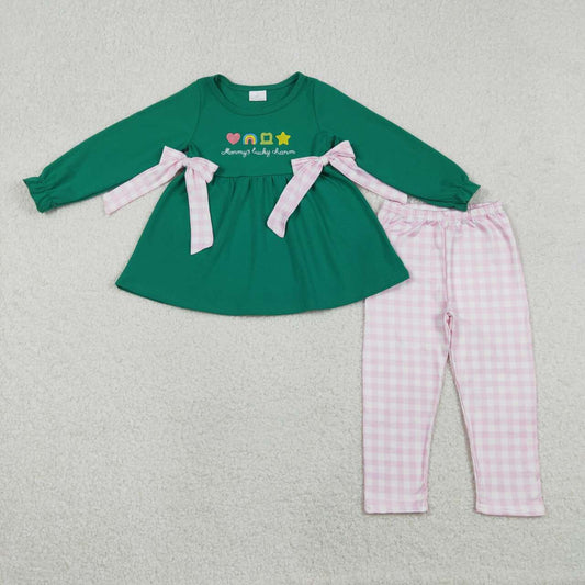 st patrick day rainbow embroidery Girls Set GLP3066