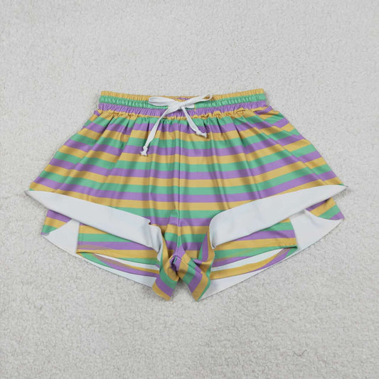 Mardi Gras purple Girls shorts