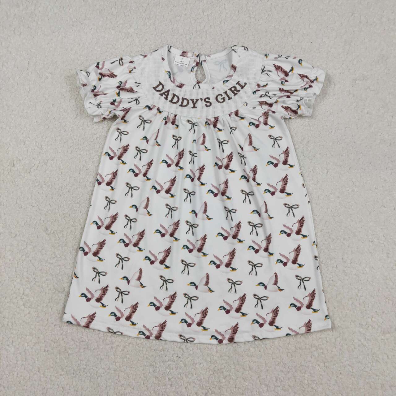 Duck bow print Daddy's Girls Girls dress GSD2933
