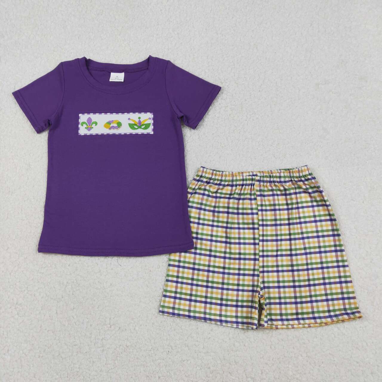 Mardi Gras Embroidered Boy set BSSO1603