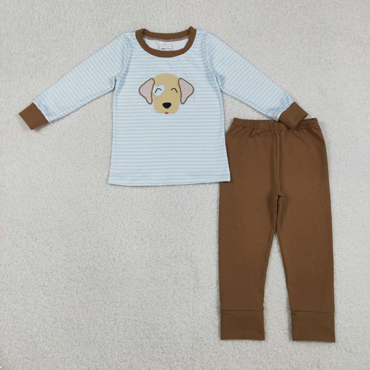 Toddler Embroidery Dog Long sleeve boy set BLP1283