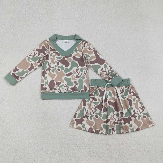 Camo Long Sleeve Skort Set GLD1477