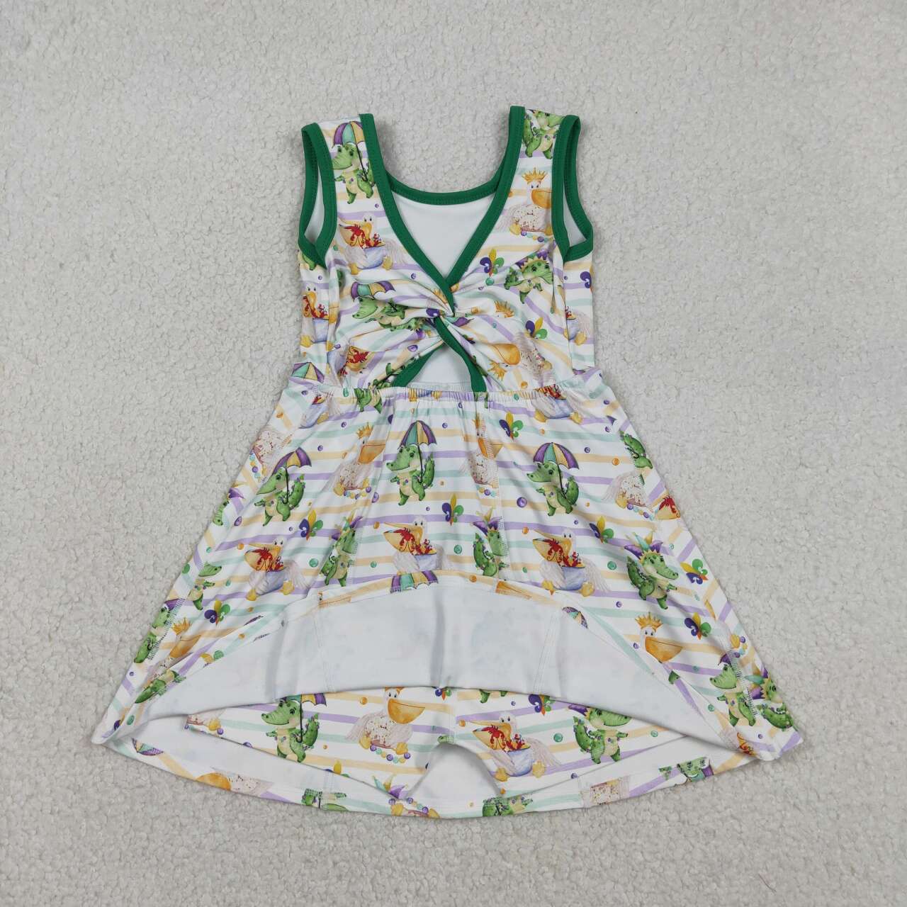 Mardi Gras Crocodile Athletic Girls Dress GSD2950