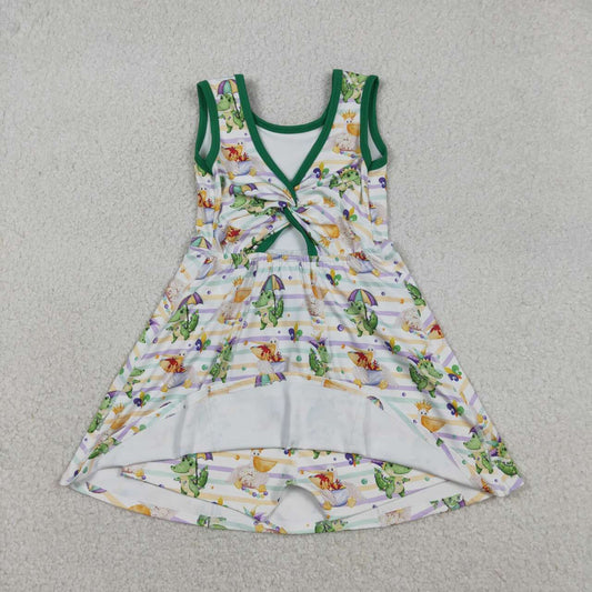 Mardi Gras Crocodile Athletic Girls Dress GSD2950