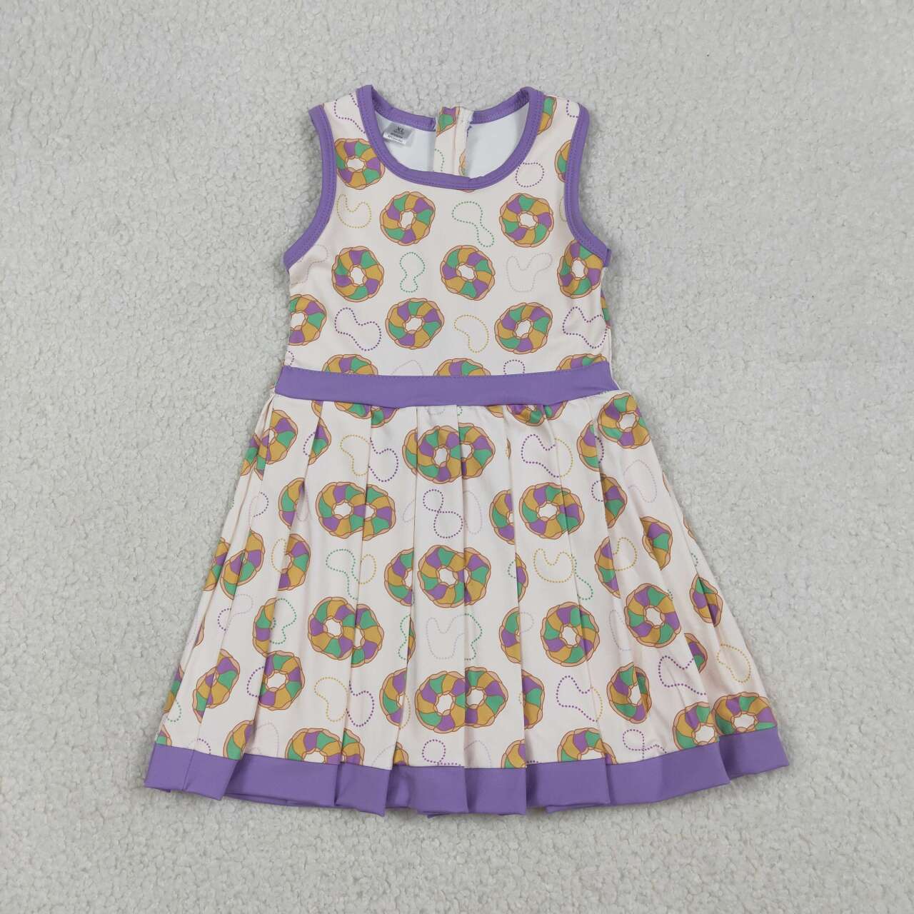 Mardi Gras Donut Athletic Short Girls Dress  GSD2867