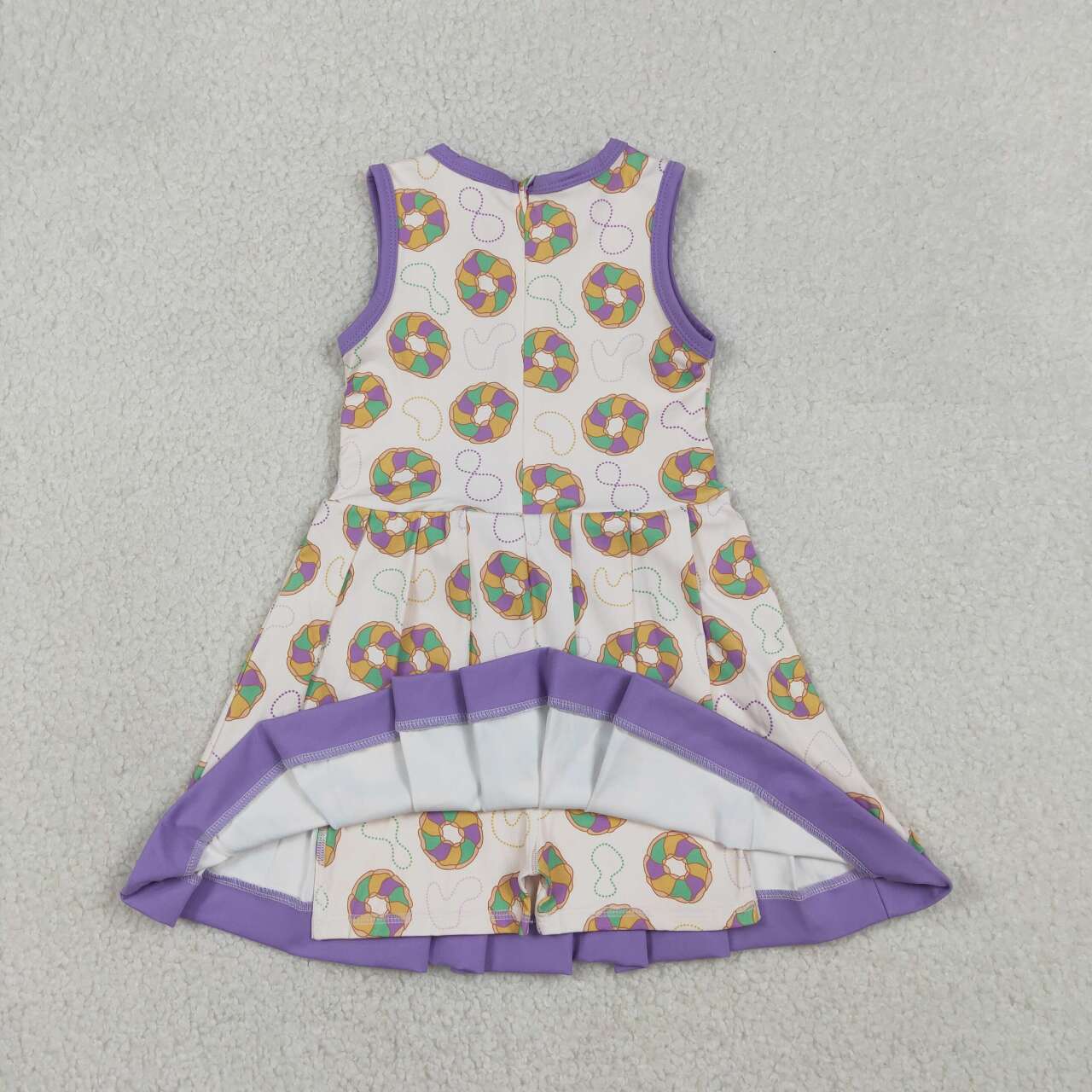 Mardi Gras Donut Athletic Short Girls Dress  GSD2867