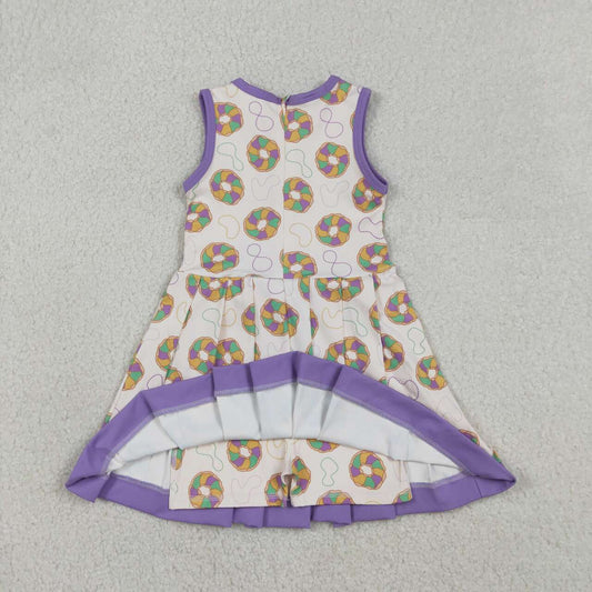 Mardi Gras Donut Athletic Short Girls Dress  GSD2867