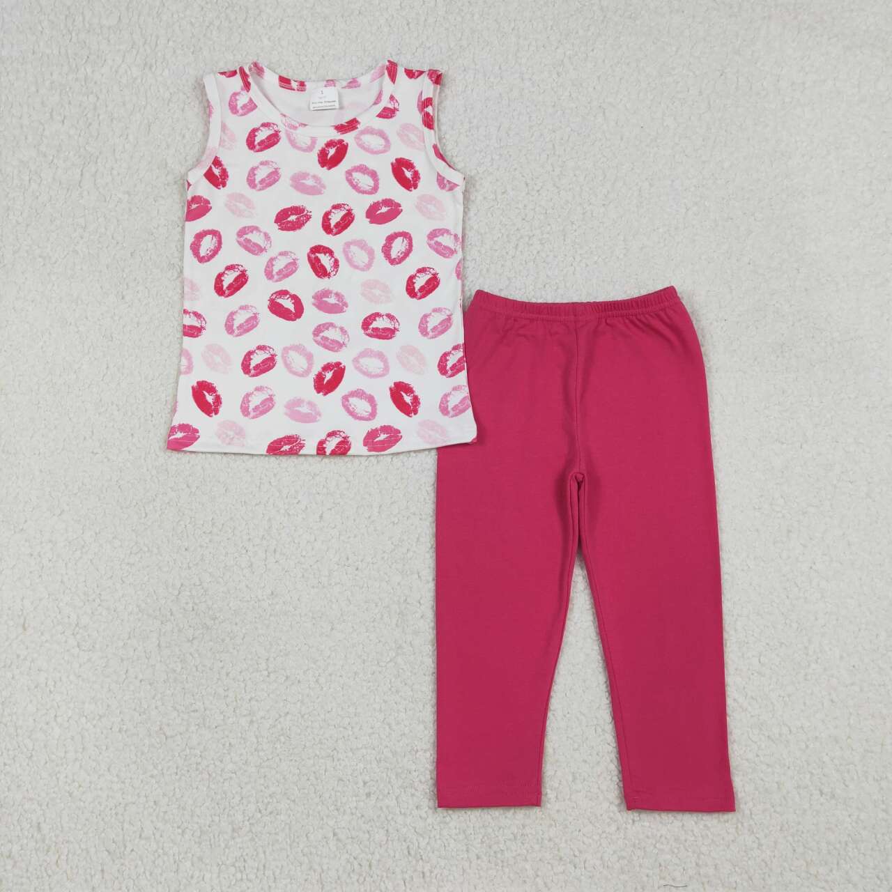 Hot Pink mouth Print Girls Set
