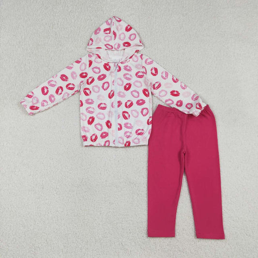 Hot Pink mouth Print Girls Set