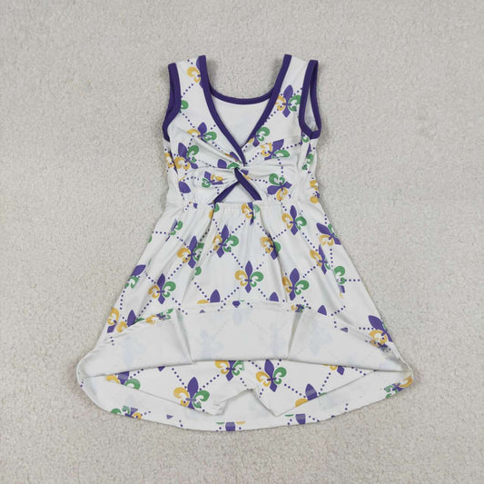 Mardi Gras Purple Athletic Girls Dress GSD2944