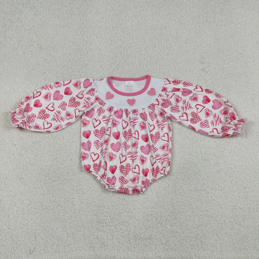 Valentine's Day embroidery Heart baby Romper LR2767