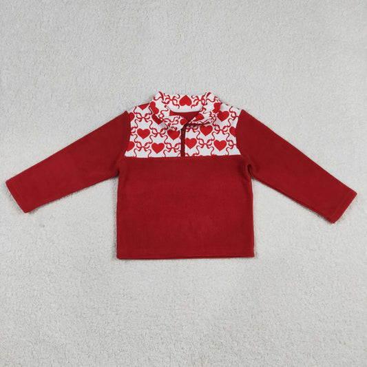 Valentine's Day Red Heart Half zip Sherpa GT1505