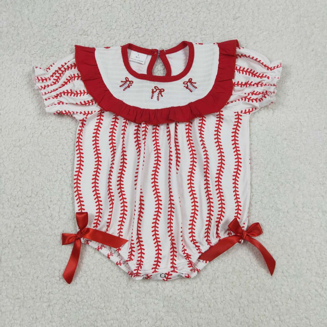 Baseball Smock strawberry Girls baby romper SR3345