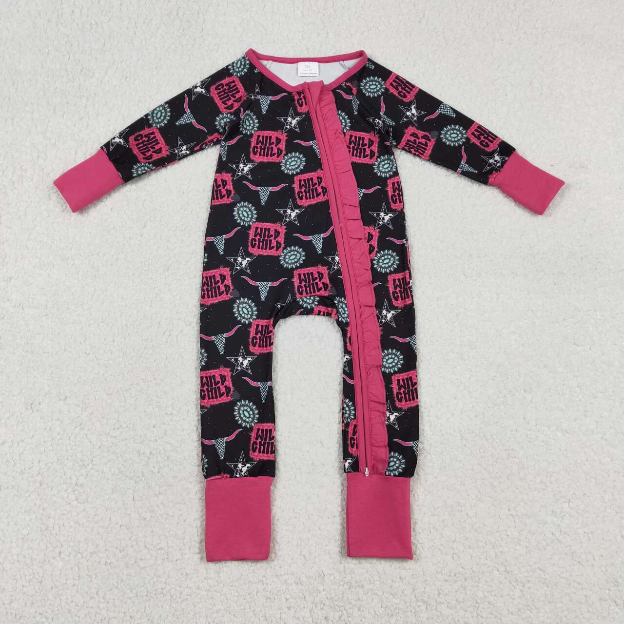 western Cow Print baby Romper LR2962