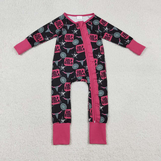 western Cow Print baby Romper LR2962
