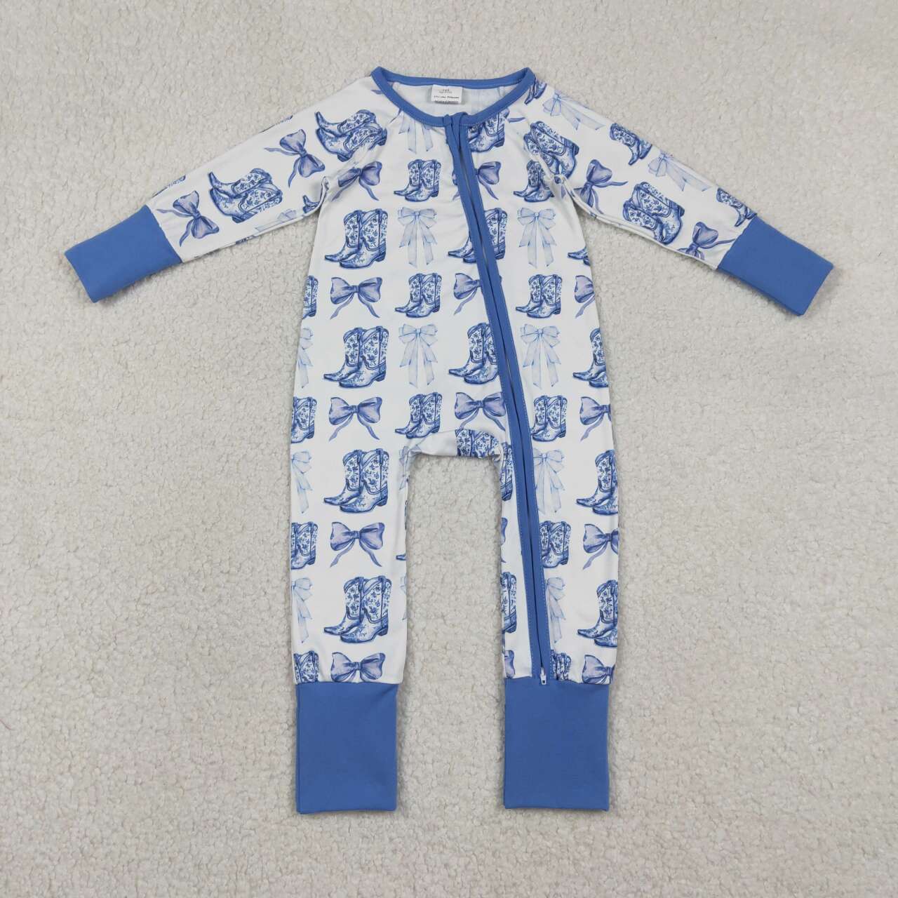 western Boot Print baby Romper LR2420