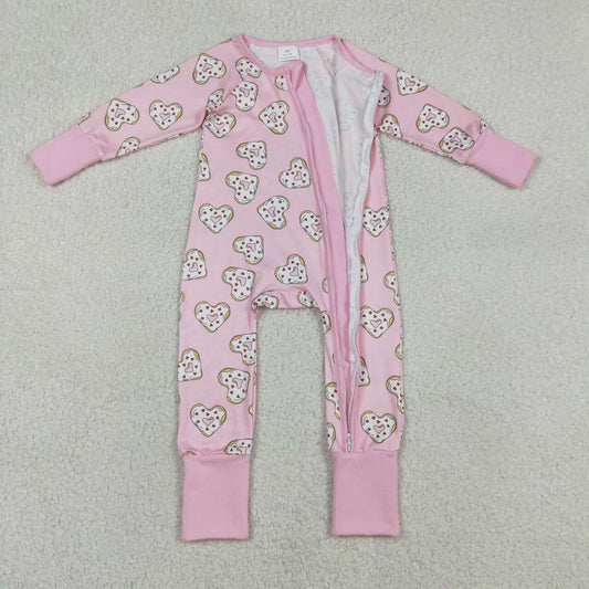 Valentine's Day pink heart Print baby Romper LR2960