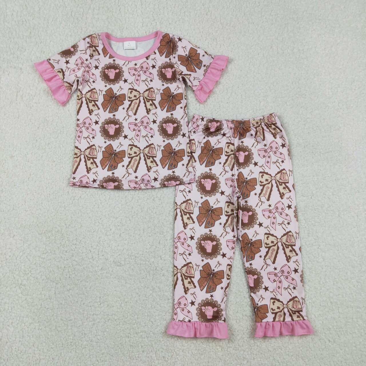 Pink Cow Print shorts sleeve pajamas GSPO2244