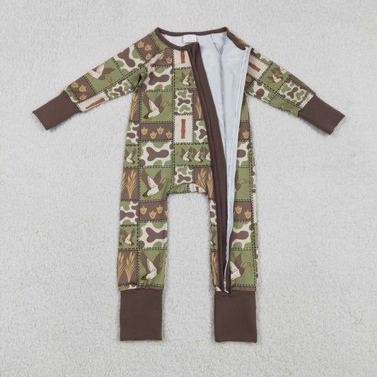 western Duck Print baby Romper LR2949