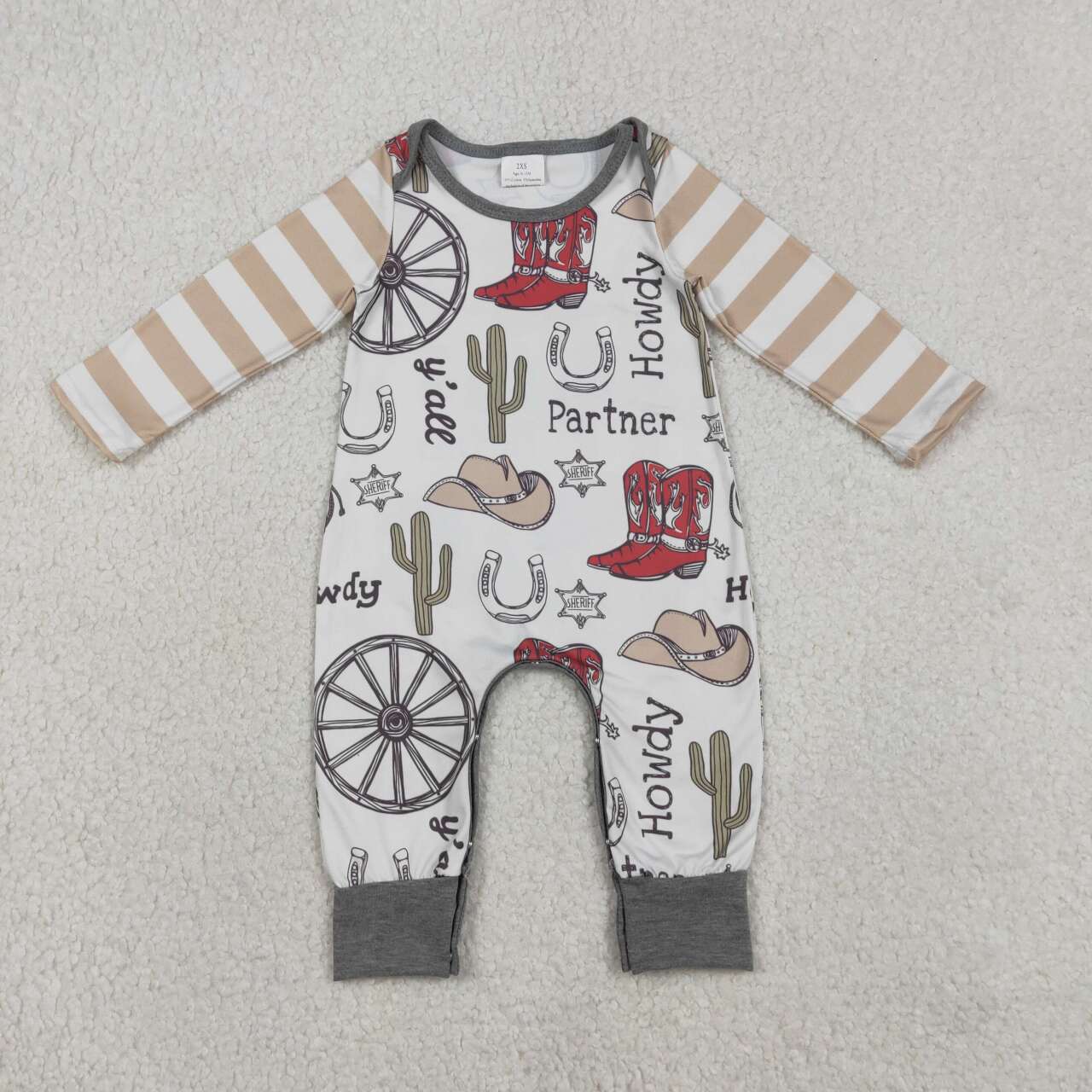 Western cactus boots baby Romper LR2977