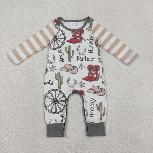 Western cactus boots baby Romper LR2977