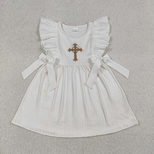 Easter embroidered cross Girls dress GSD2904