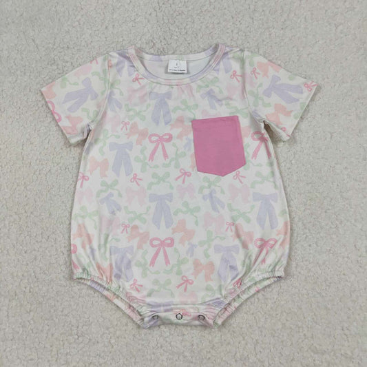Bow Print Baby Romper SR3731