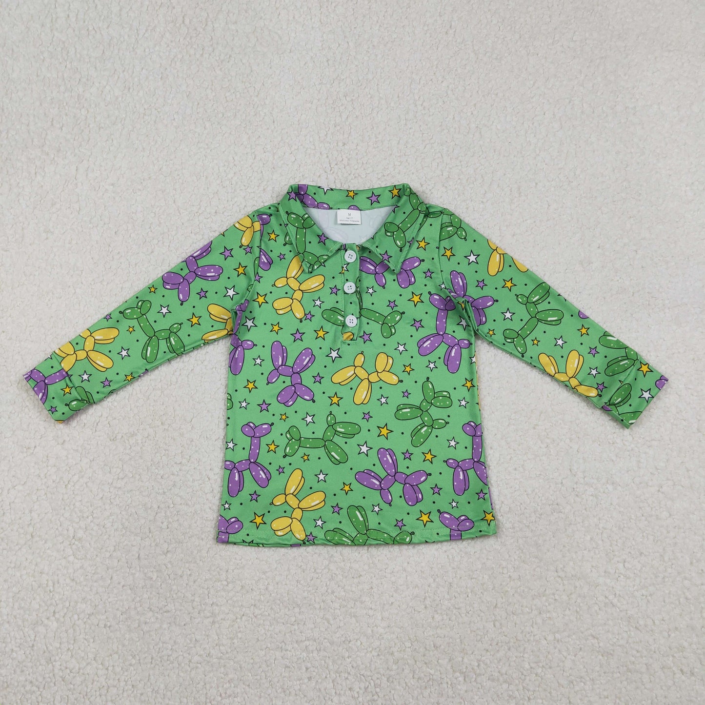 Mardi Gras Green print with zipper Coat BT1389