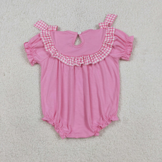 Pink Smock Cross baby romper SR3250