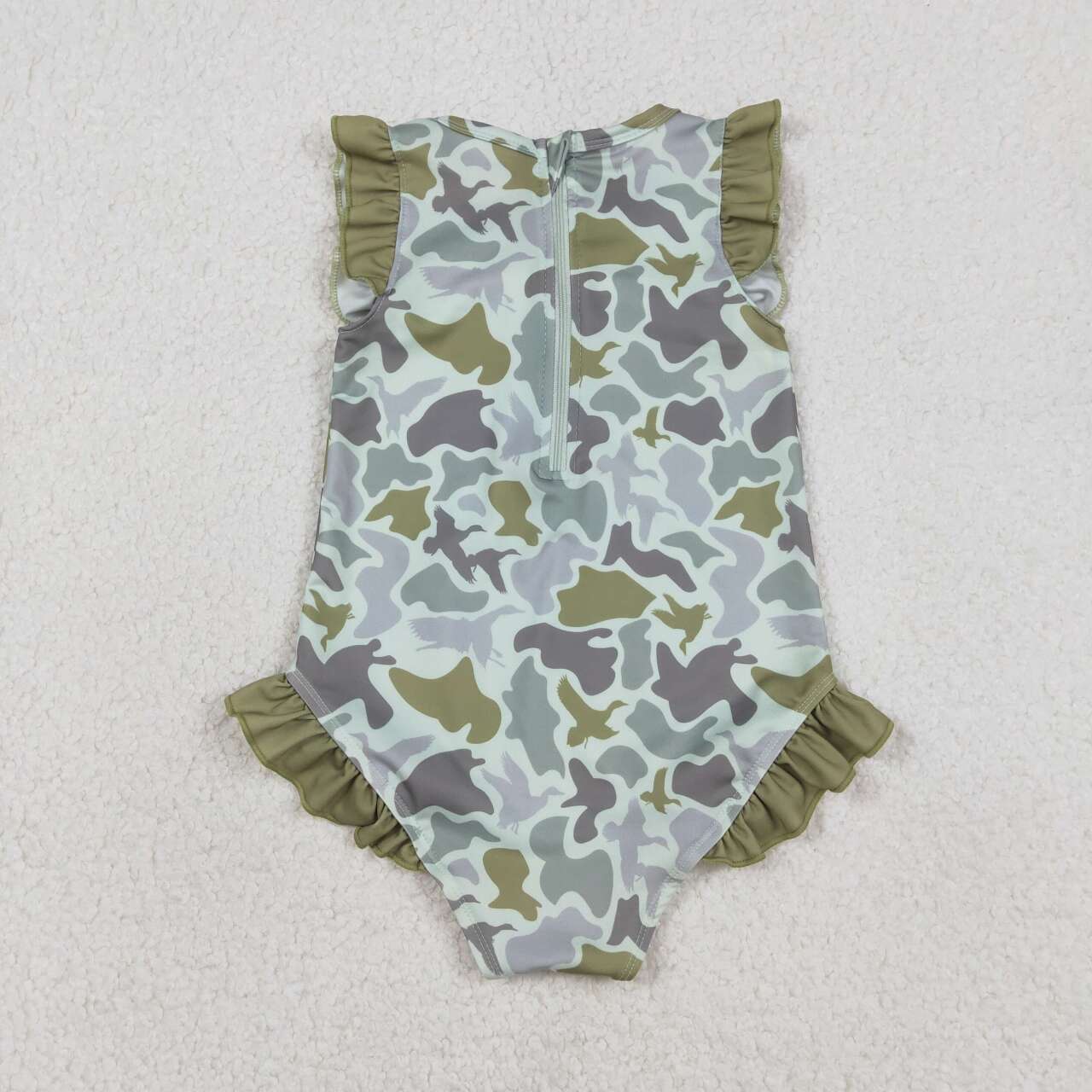 Green Camo print girl Swimsuit SO596