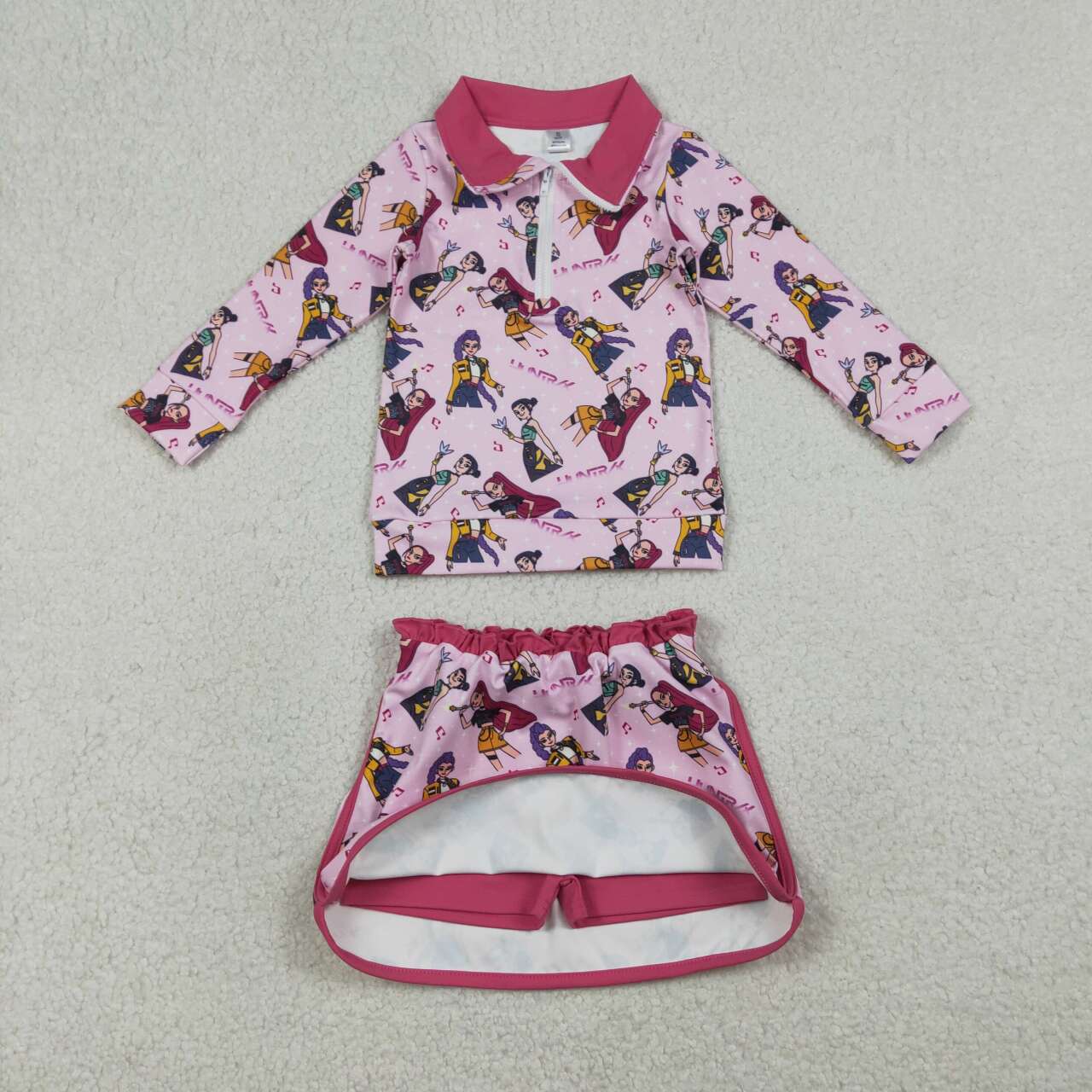 Hot Pink Cartoon athletic Girls Skort GLD1500