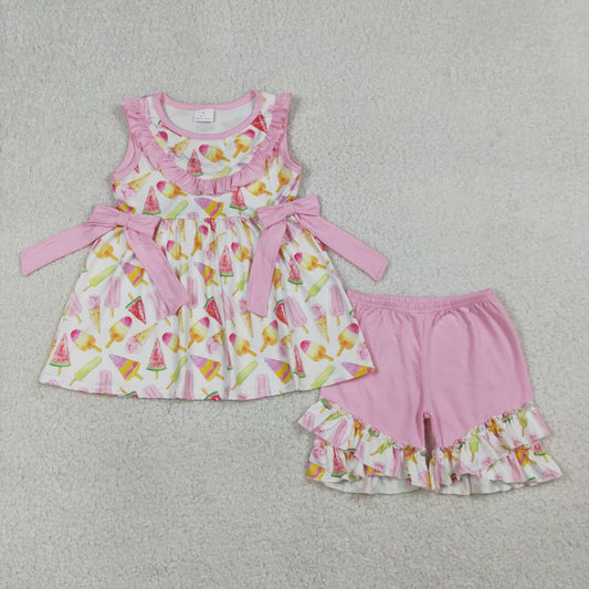 Summer Pink watermelon sleeveless Girls Set  GSSO3067