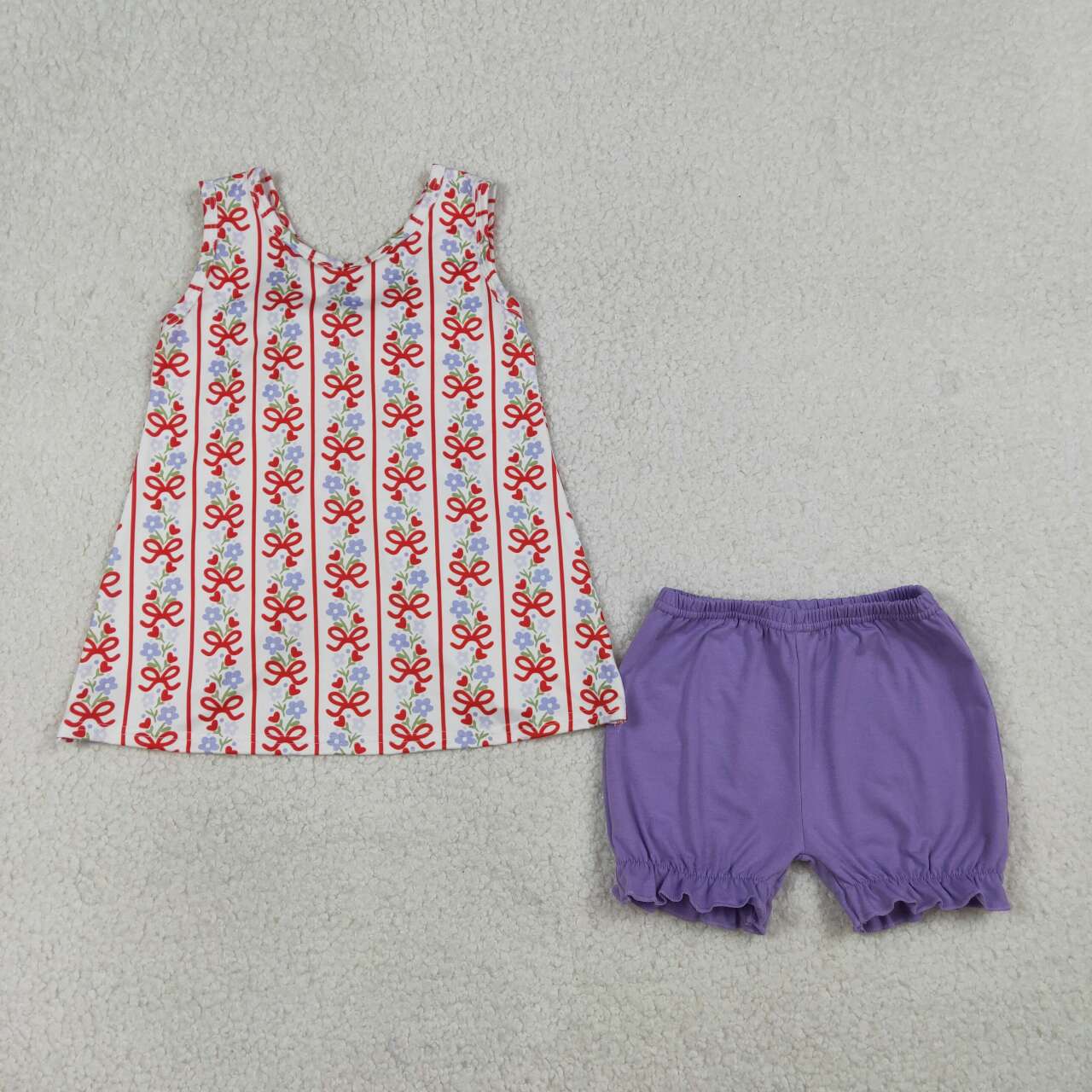 bow sleeveless Girls Set  GSSO2785