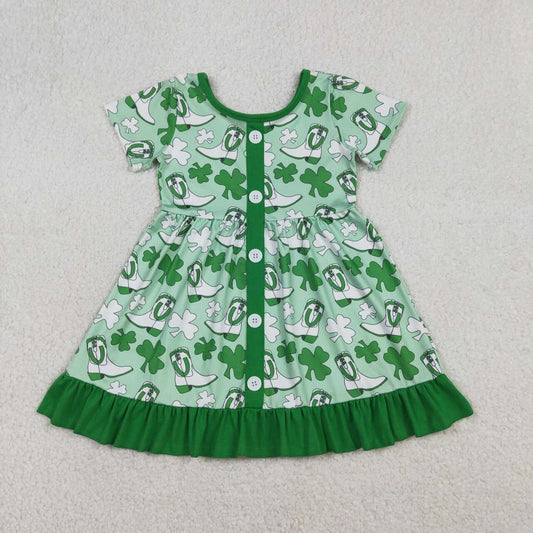 st patrick day Short Sleeve Girls Dress GSD3404