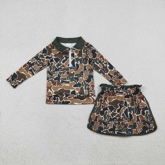 Brown camo girls skort set GLD1547