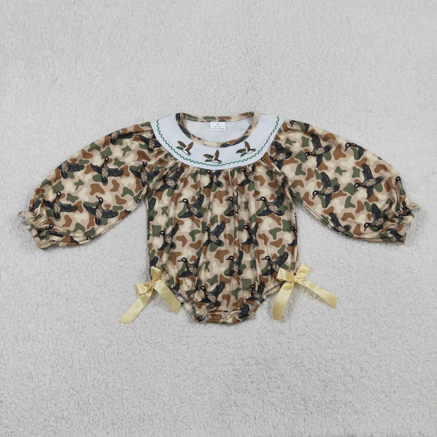 Camo embroidered duck Baby Romper LR2896