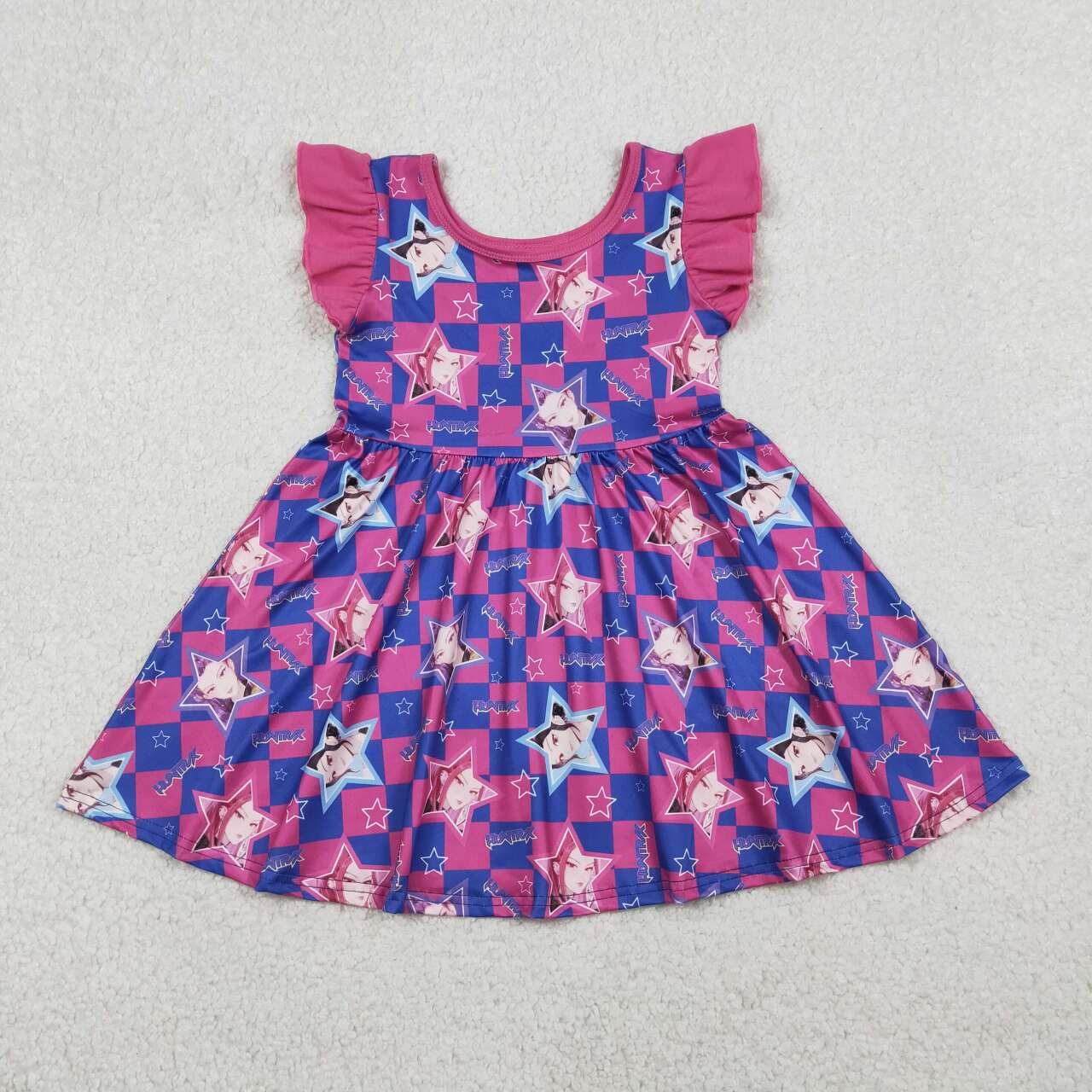 Cartoon Short Sleeve Girls Dress GSD3284