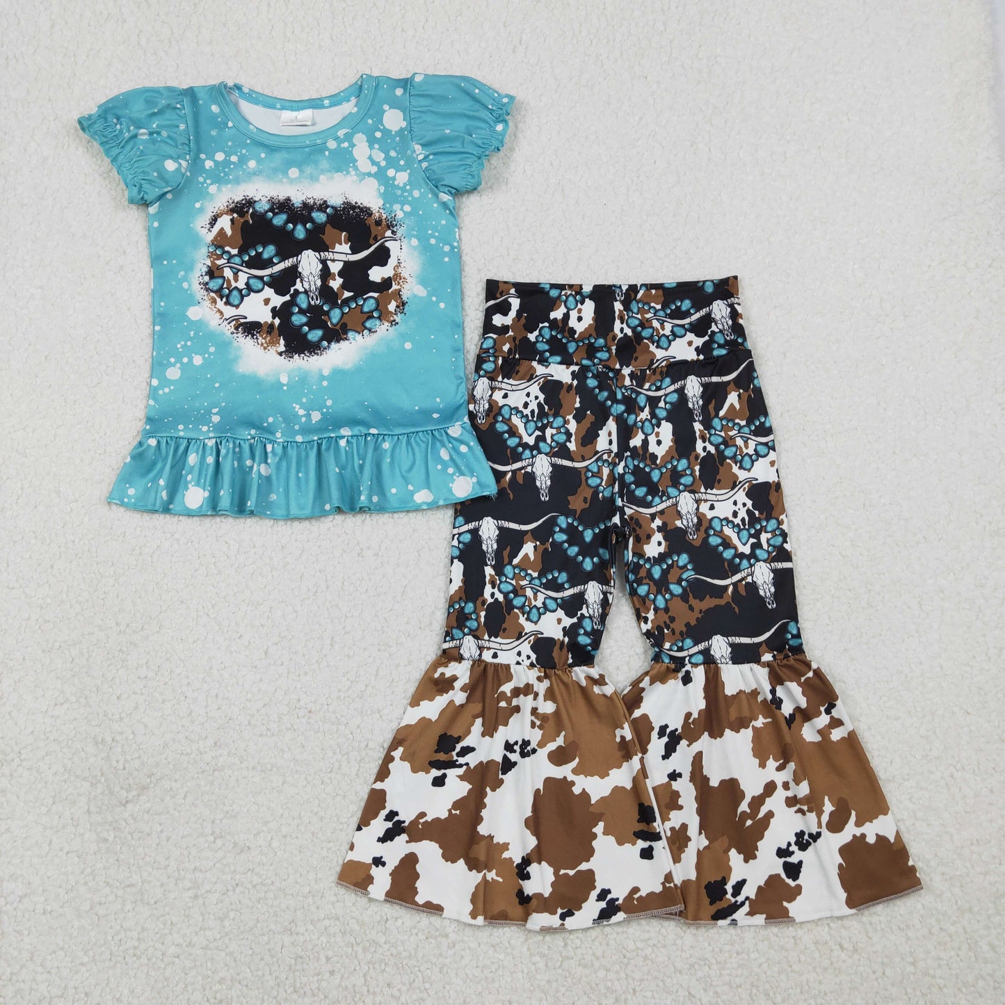 western Cow Bell pants Girls Set GSPO2116