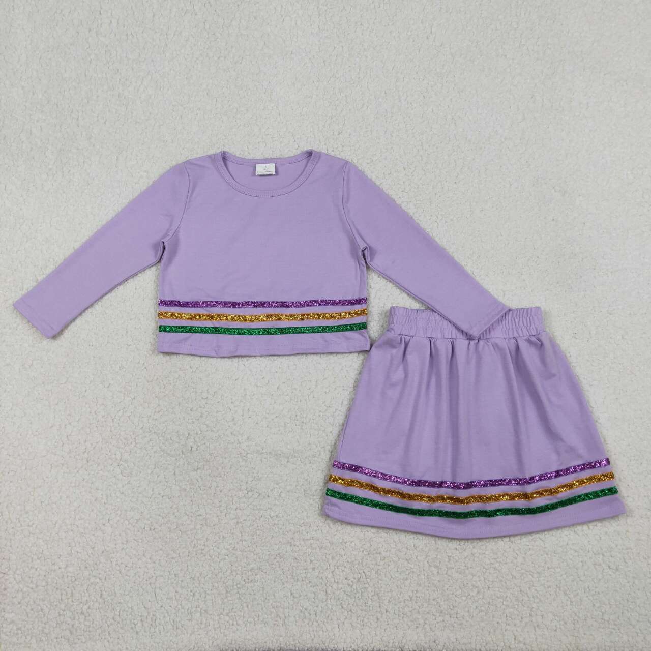Mardi Gras purple girls skort set GLD1573