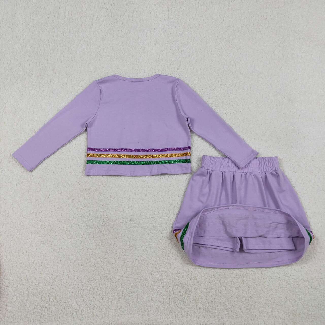 Mardi Gras purple girls skort set GLD1573