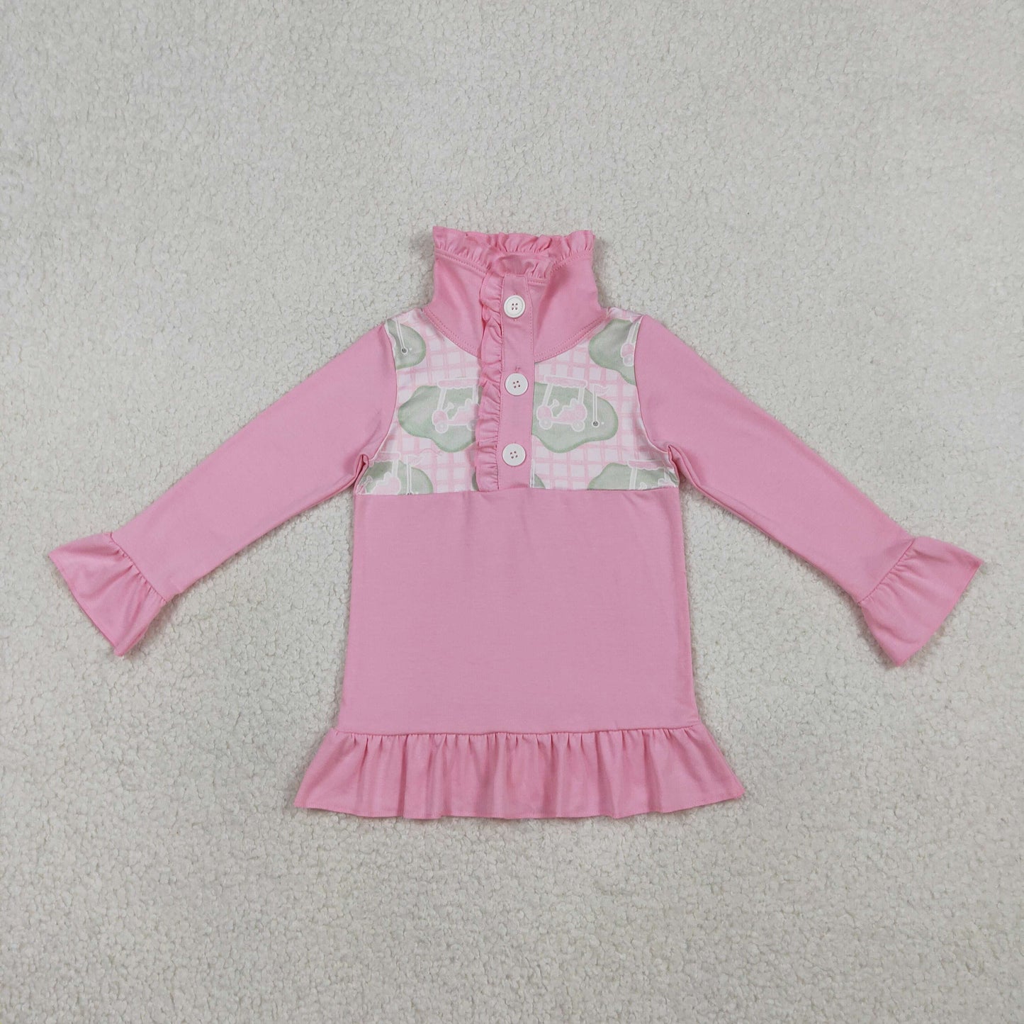 Pink golf Print Long Sleeve Pullover GT1402
